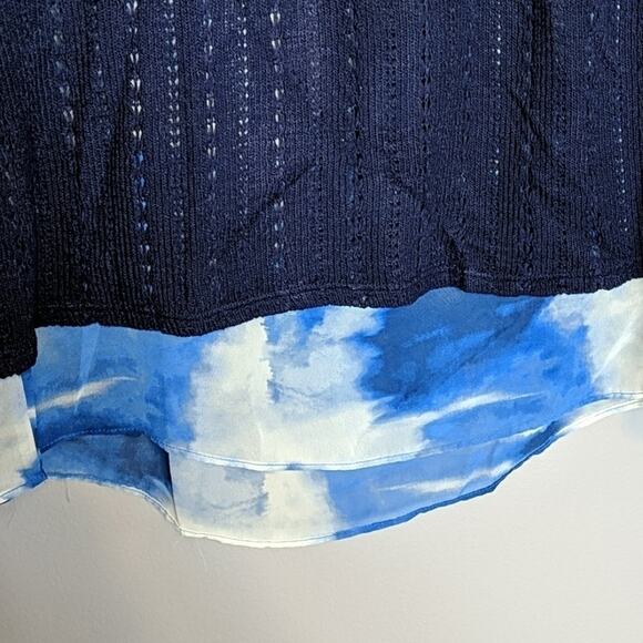 Charming Charlie Navy Sweater with Underlay, S - Picture 3 of 8